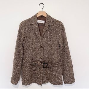 MaxMara | Tweed Wool Blend Belted Jacket 6